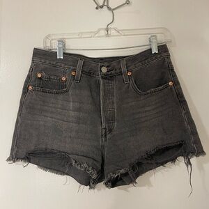 Levi's Black Distressed Cutoff Jean Shorts
